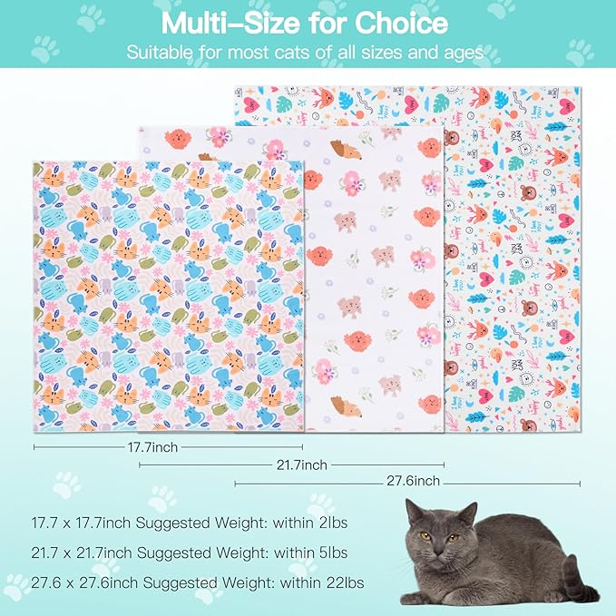 21.7" Cat Grooming Cloth Wrap, Cat Wrap for Cutting Nails, Self-Adherent Fabric Wrap for Cats, Cat Burrito Wrap Anti-Scratch, Anti-Escape, Multifunctional Swaddle Wrap Pet Tool (Funny Bear, Large)