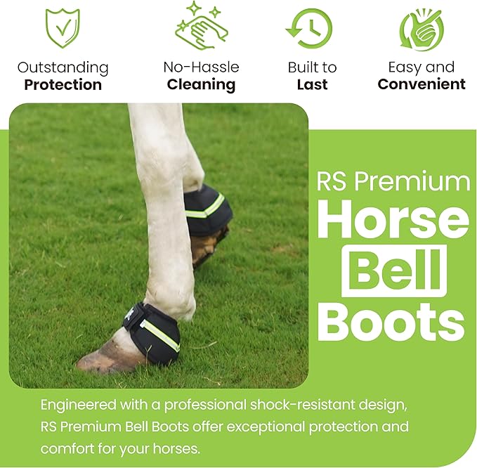 Bell Boots | Prevent Horses from Injury | Professional Bell Boots for Horses with Superb Protection, Durability, Comfort, Relaxable & Lightweight | Easily Remove mud & dust