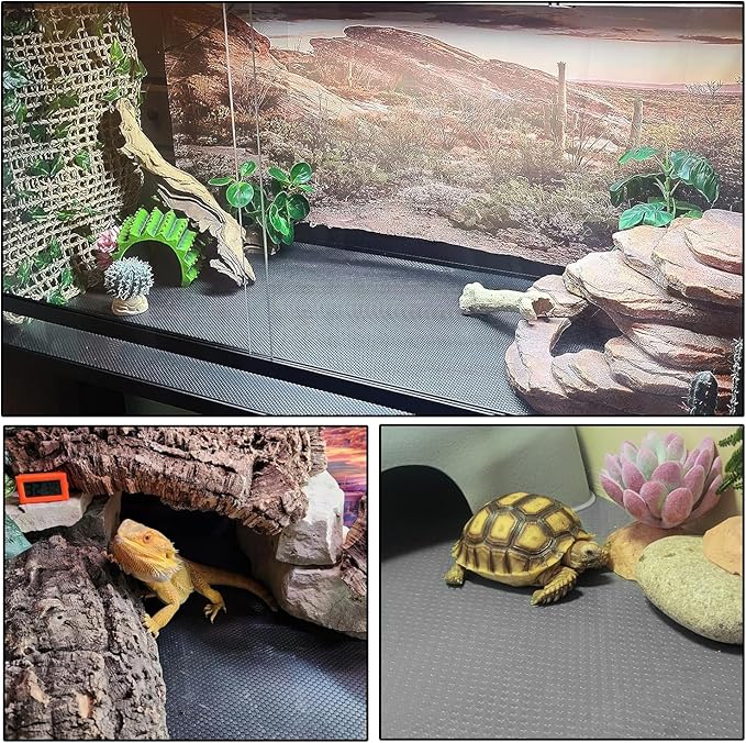 Reptile Carpet Reptile Mat 2 Pack Bearded Dragon Leopard Gecko Substrate Bearded Dragon Tank Flooring Snake Tortoise Bedding Bearded Dragon Tank Accessories 17.5’’ x 79.7’’ -Two-Tone
