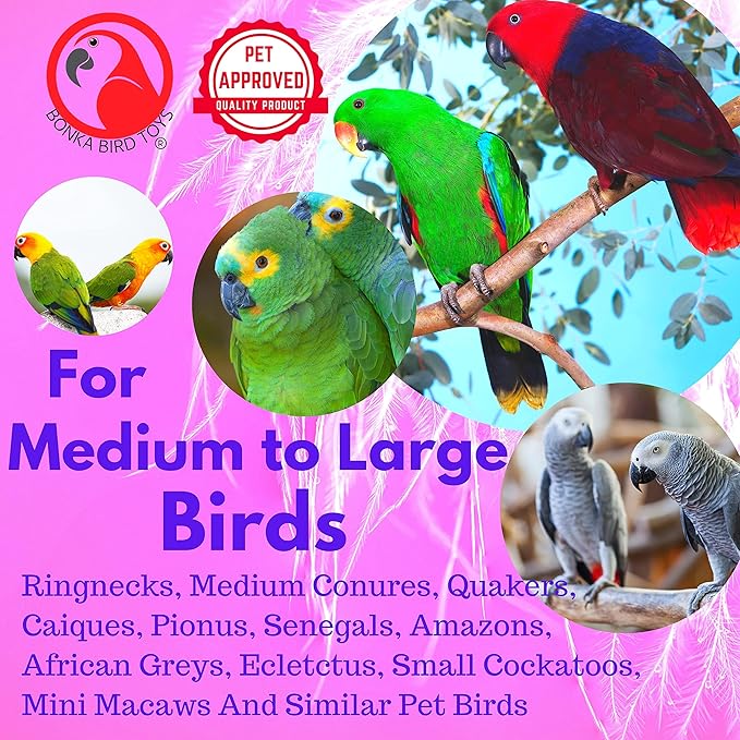 Bonka Bird Toys 867 Big Stick 9.50" x 6", Medium Parrot Chew Cage Toy, Conure, Quaker, Pionus, and Similar