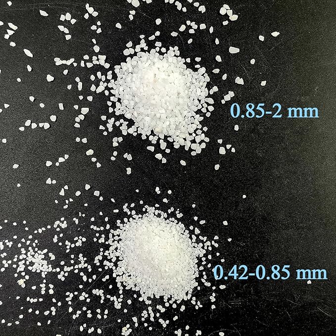 20 lbs Aquarium White Sand, 0.8-2 mm Small Aquarium Gravel for Fish Tank. Decorative Sand for Aquarium, Paintings, Plants Potted, Fire Pits, Candle, Vase and Crafts