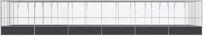 Steel Aviary with Extension, Large Bird Cage with Lockable Door, Aviary Spacious and Versatile Cage Ideal for Parakeets, Parrots, Lovebirds, Cockatiels, Pigeons, 490.6"x163"x83.5",-291