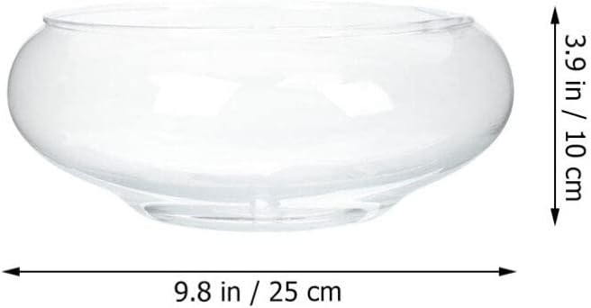 VOSAREA Glass Vase Bowl Glass Bubble Bowl Terrarium Succulent Planter Air Plants Hydroponic Display Floating Candles Clear Bubble Fish Aquatic Plant Pot Daffodil Pot (9.82X9.82X3.93in)