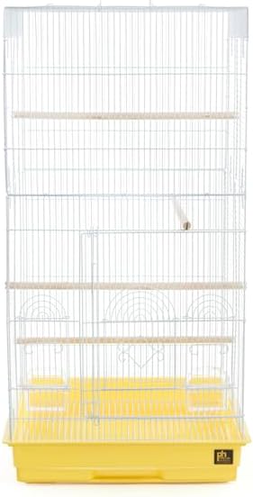 Neo-Classical Nostalgia Tall Cage with Elegant Design, Spacious Interior, Durable Construction, and Vertical Layout Yellow