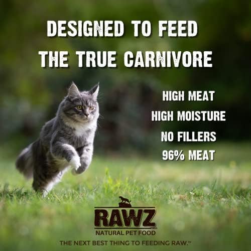 Rawz Natural Premium Pate Canned Cat Wet Food - Made with Real Meat Ingredients No BPA or Gums - 5.5oz Cans 24 Count (Rabbit & Pumpkin)