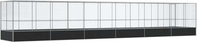 Galvanized Steel Large Flight King Bird Cage with Extension, Steel Outdoor Aviary, Outdoor Indoor Large Bird Cage Aviary Pet House for Cockatiels African Parakeets, 490.6"x81.5"x83.5",-314