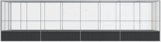 Large Bird Aviary with Extension, Outdoor Galvanized Steel Bird Cage, Galvanized Steel Outdoor Bird Aviary, Mesh Fence Bird House for Small Animals, 327.6"x81.5"x83.5"
