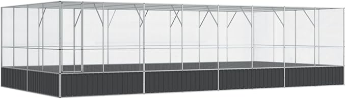 Steel Aviary with Extension, Large Bird Cage with Lockable Door, Aviary Spacious and Versatile Cage Ideal for Parakeets, Parrots, Lovebirds, Cockatiels, Pigeons, 327.6"x163"x83.5",-290