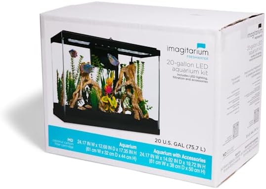 Imagitarium LED Aquarium Kit 24.17" W X 17.35" H 20 Gallons