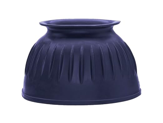 Dover Saddlery DS - Rubber Pull-On Bell Boots for Horse Riding, Color: Navy, Size: Small