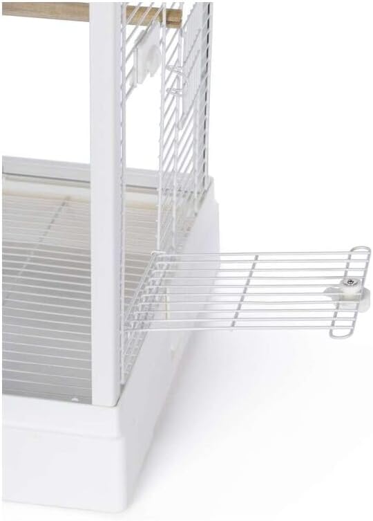 Earthy Elegance Charming Bird Cage with Elegant Design, Intricate Details, and Spacious Interior for Birds White/16 L x 15.75" W x 20" H