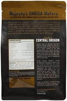 Majesty's Omega Wafers - Superior Horse / Equine Skin, Coat, and Immune Support Supplement - Omega 3, 6, 9, and Biotin - 30 Count (1 Month Supply)