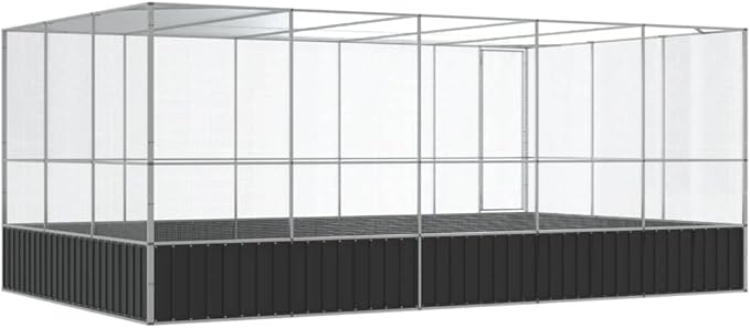 Galvanized Steel Large Flight King Bird Cage with Extension, Steel Outdoor Aviary, Outdoor Indoor Large Bird Cage Aviary Pet House for Cockatiels African Parakeets, 203.9"x120.9"x83.5",-315