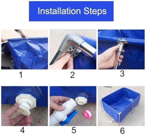 Flexible PVC Fish Breeding Tank with Steel Frame - 50x40x30cm Aquatic Pet Pool, Clear Viewing Window, Easy Assembly, Ideal for Backyard Ponds and Fish Care.