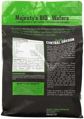 Majesty's Biotin Wafers - Superior Horse / Equine Hoof and Coat Support Supplement - Copper, Zinc, Lysine, Methionine - 30 Count (1 Month Supply)