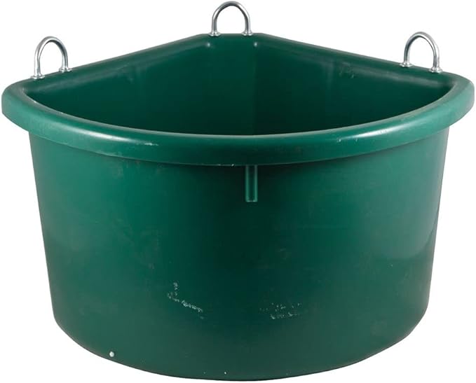 Dura-Tech Platinum Corner Feeder for Horses 30 Quart | Space-Saving Corner Design | Cold Weather Resistant | Color Hunter