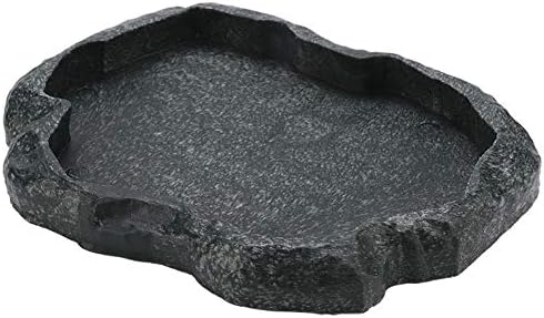 Reptile Feeding Bowl, Tortoise Water Bowl Food Bowl, Reptile Feeder Feeding Dish, Reptiles Water Tray for Reptile Scorpion Lizard Pets Plies(Dark Green M)