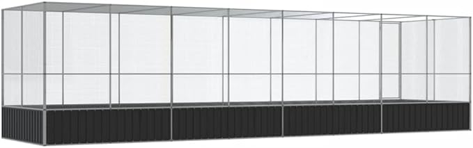 Outdoor Aviary Bird Cage, Galvanized Steel Outside Ample Activity Space Birdcage, 327.6"x81.5"x83.5", -270