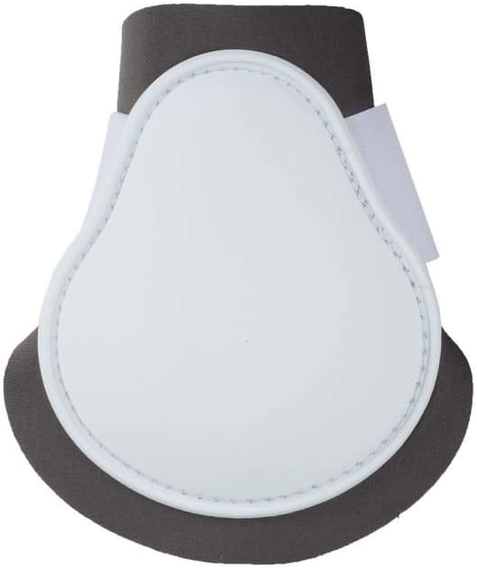 HORZE Chicago Fetlock Rear Boots | Lightweight, Adjustable, Jumping Horse Boots (Pair) - White/Grey - Cob
