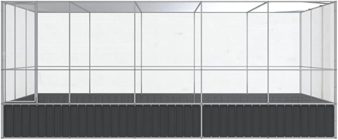Galvanized Steel Large Flight King Bird Cage with Extension, Steel Outdoor Aviary, Outdoor Indoor Large Bird Cage Aviary Pet House for Cockatiels African Parakeets, 203.9"x120.9"x83.5",-315