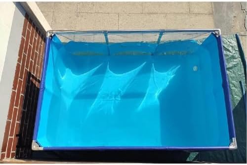 Flexible PVC Canvas Fish Breeding Tank with Steel Frame, 50x40x30cm Aquatic Pet Pool, Clear Viewing Window, Easy Assembly, Ideal for Backyard Pond and Fish Care