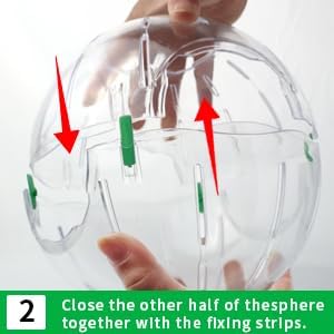 Hamster Exercise Ball, 7.9 Inch Syrian Hamster Ball, Transparent, Large Ball with Four entrances (Pink)