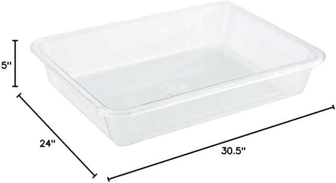 OMEM Reptile Drinking Tray - Large Water Dish Plastics Plate for Turtles, Small Reptiles, Ball Pythons, Lizards, and Snake Cages Bowl (M=30.5x24x5cm, White)