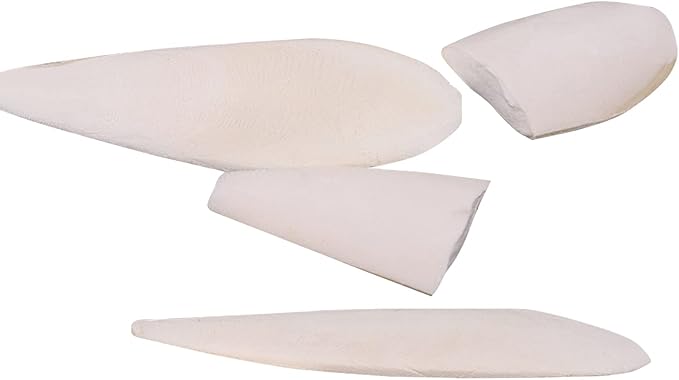 Afkengung 6 Pieces Natural Cuttlebone Calcium Block for Birds Parakeets Reptiles Turtles Grindable Powder Feeding Natural Calcium Supply Improve Pet Immunity Each 4.3-5.1 Inch