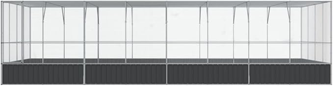 Steel Aviary with Extension, Large Bird Cage with Lockable Door, Aviary Spacious and Versatile Cage Ideal for Parakeets, Parrots, Lovebirds, Cockatiels, Pigeons, 327.6"x163"x83.5",-290