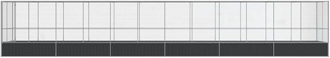 Outdoor Aviary Bird Cage, Galvanized Steel Outside Ample Activity Space Birdcage, 490.6"x81.5"x83.5", -272