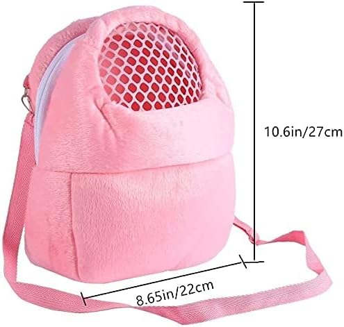 Litewoo Sugar Glider Carrier Portable Travel Bag, Warm Pouch and Breathable Outdoor Portable Tote Bag for Guinea Pig Hedgehog Chinchilla Sugar Glider Hamster Squirrel Small Animal (Pink)