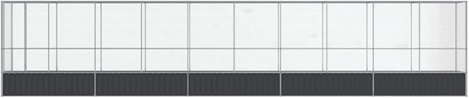 Large Metal Heavy Duty Walk-in Aviary Cage with Extension, Ample Activity Space Bird Cage with Lockable Door Also for Chickens and Rabbits, Silver 410.4"x42.1"x83.5" Steel,-517