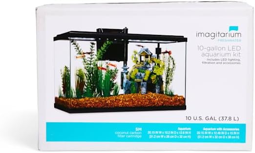 Imagitarium LED Aquarium Kit 20.15" W X 12.6" H 10 Gallon