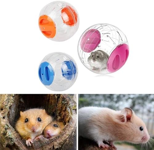 Hamster Exercise Ball Silent Hamster Wheel Small Animals Transparent Ball for Dwar Rat Relieves Boredom and Increases Activity (4.8 inch, Blue)