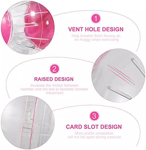 Hamster Exercise Ball Silent Hamster Wheel Small Animals Transparent Ball for Dwar Rat Relieves Boredom and Increases Activity (4.8 inch, Clear)