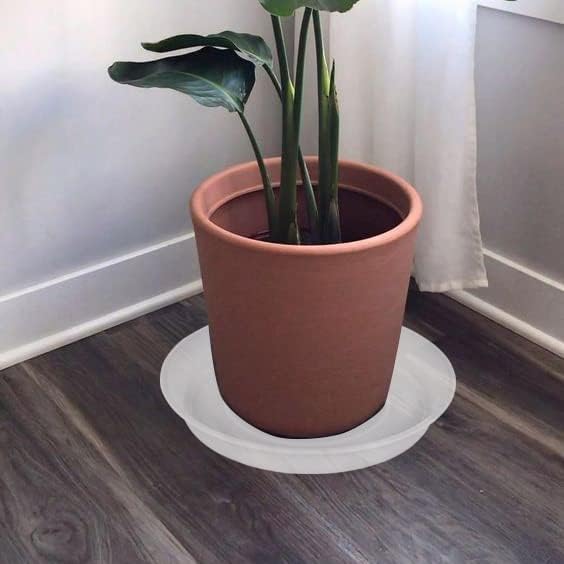 6 Pack of 12 inch Plant Saucer Clear, Heavy Duty Plastic Plant Saucer 12 inch Round, Durable Plant Tray for Pots, Plant Saucers for Indoors, Plant Trays for Planter 10"/11"/12" (12", Clear)
