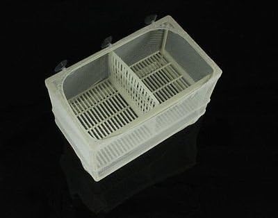 Double Chamber Fine Net Aquarium Breeder & Isolation Tank 10 Inches Long, Aquatic Fish Breeding Box, Fry Isolation Box, Hatching Box, Juvenile Spawning Incubator