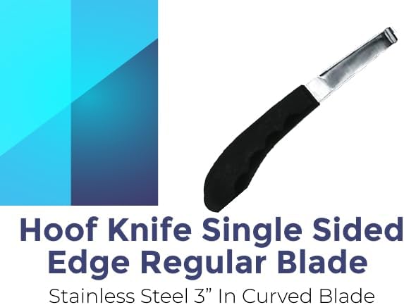 Regular Hoof Knife for Horses – Farrier Tool with Plastic Grip – Hoof Trimming Knife for Equine Care & Veterinary Use (Left Hand) (Regular-Blade - LH) (Regular Blade)