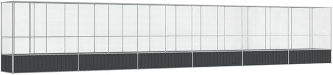 Outdoor Aviary Bird Cage, Galvanized Steel Outside Ample Activity Space Birdcage, 492.3"x42.1"x83.5", -267