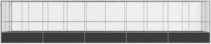 Large Metal Heavy Duty Walk-in Aviary Cage with Extension, Ample Activity Space Bird Cage with Lockable Door Also for Chickens and Rabbits, Silver 409.1"x81.5"x83.5" Steel,-522