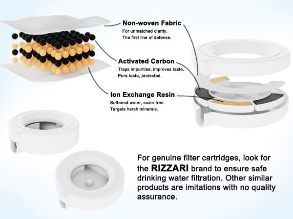 RIZZARI Automatic Pet Waterer, Gravity Stainless Steel Water Dispenser, 100% BPA-Free, Large Capacity Water Feeder for Cats and Small and Medium-Sized Dogs (Black Raised, 9L)