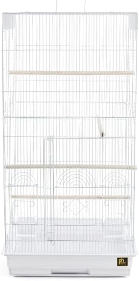 Neo-Classical Nostalgia Tall Cage with Elegant Design, Spacious Interior, Durable Construction, and Vertical Layout White
