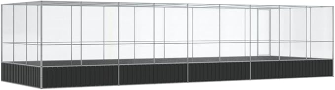 Steel Aviary with Extension, Large Bird Cage with Lockable Door, Aviary Spacious and Versatile Cage Ideal for Parakeets, Parrots, Lovebirds, Cockatiels, Pigeons, 366.9"x120.9"x83.5",-288
