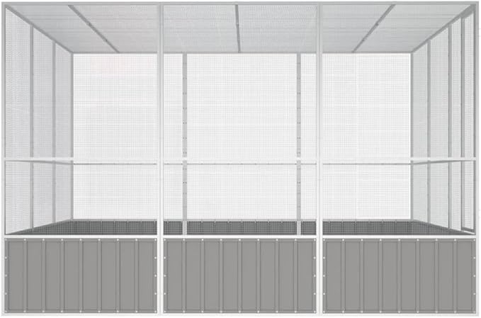 Steel Bird Cage, Large Flight King Bird Cage for Cockatiels African Grey Quaker Amazon Sun Parakeets Green Cheek Conures Pigeons Parrot Bird Cage Birdcage, Gray 119.1"x127.8"x83.3"