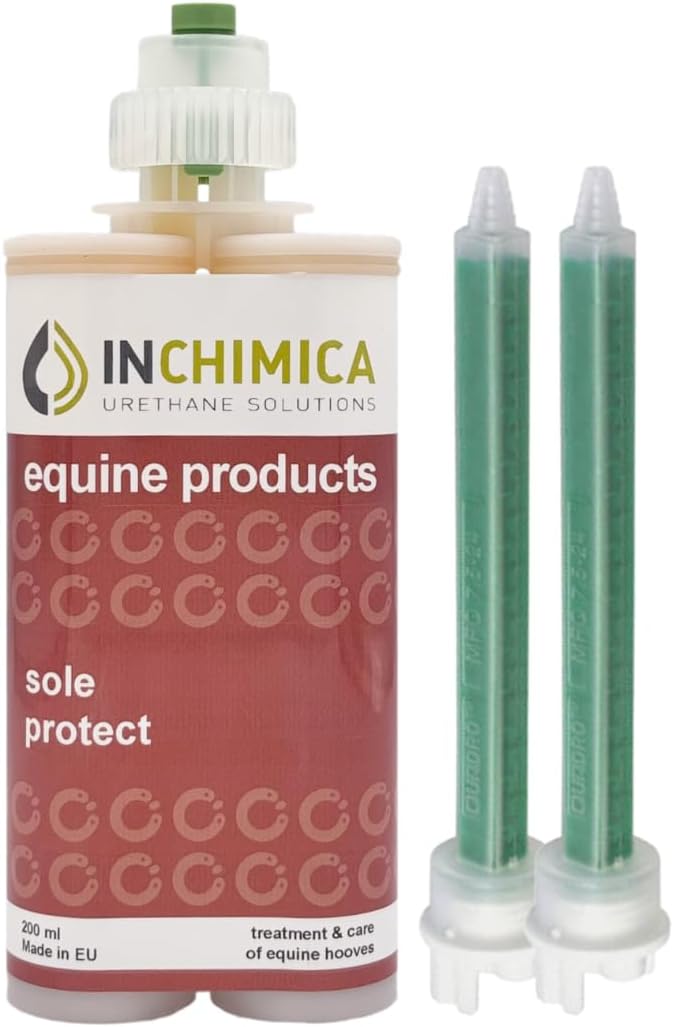 Horse Products Sole Protect Pour-in Horse Hoof Pad 200ml Cartridge & Two Application Tips