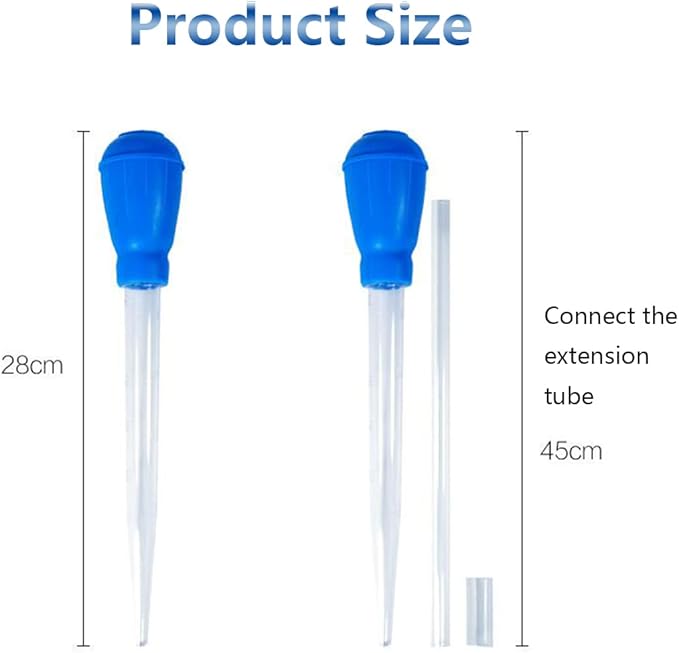 Fish Tank Cleaning Tools, Mini Manual Fish Tank Water Changer Aquarium Dropper,Extendable Fish Tank Cleaning Waste Remover, for Fish Tank(45cm/1Pcs)