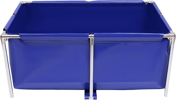 Canvas Fish Pond, Canvas Water Tank with Stainless Steel Tubes, Foldable Water Storage Pond with Drain Valve, Temporary Holding Viewing Canvas Fish Pond