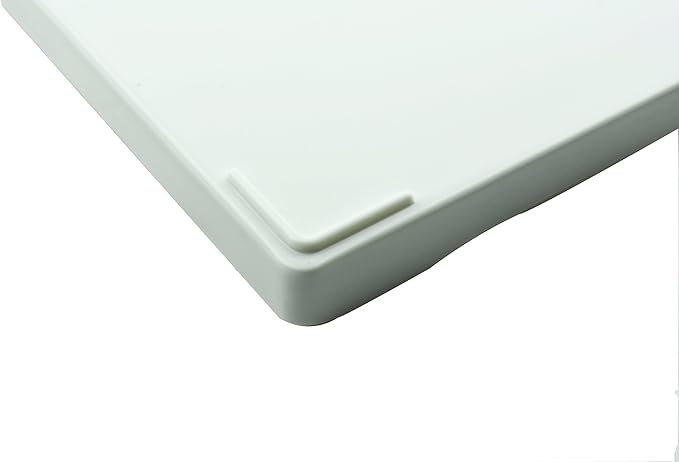 OMEM Reptile Bowl Large Food and Water Dish Enough Space Also Fit for Bath Simulated Wood Grain Surface (L, White)