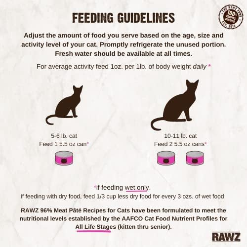 Rawz Natural Premium Pate Canned Cat Wet Food - Made with Real Meat Ingredients No BPA or Gums - 5.5oz Cans 24 Count (Rabbit & Pumpkin)