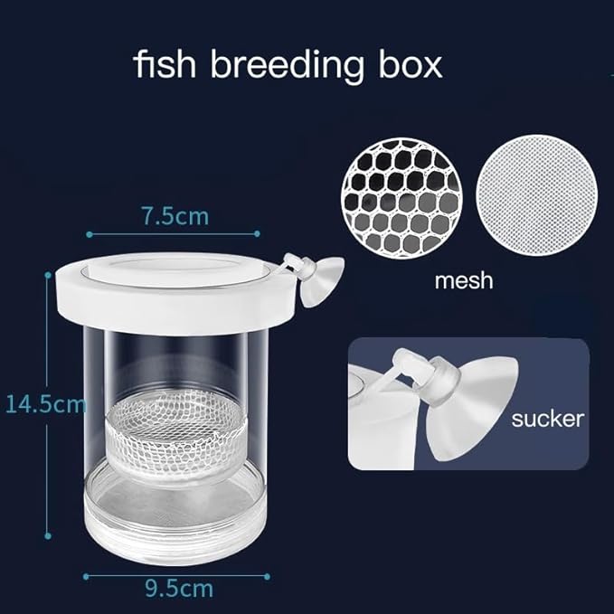 Guppy Breeder Box Breeder Box for Fish Tank,Aquarium Fish Breeding Box, Floating Mesh Isolation Hatchery,Hatchery Incubator Isolation Box for Shrimp Clownfish(Large)